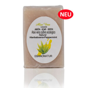 Seife Aloe Vera mit Hibiskus und Pfefferminz 100 g von Ebanonatur