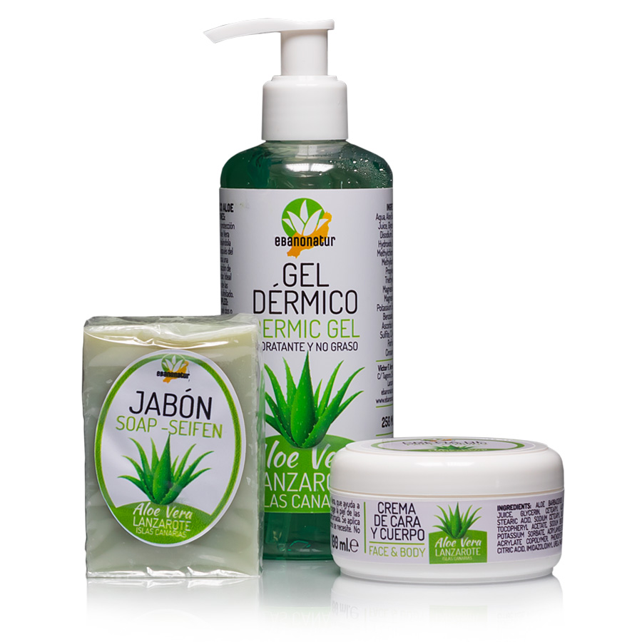 Reise Set – Aloe Vera Dermico Gel, Seife und Aloe Vera Gesichts- und Körpercreme