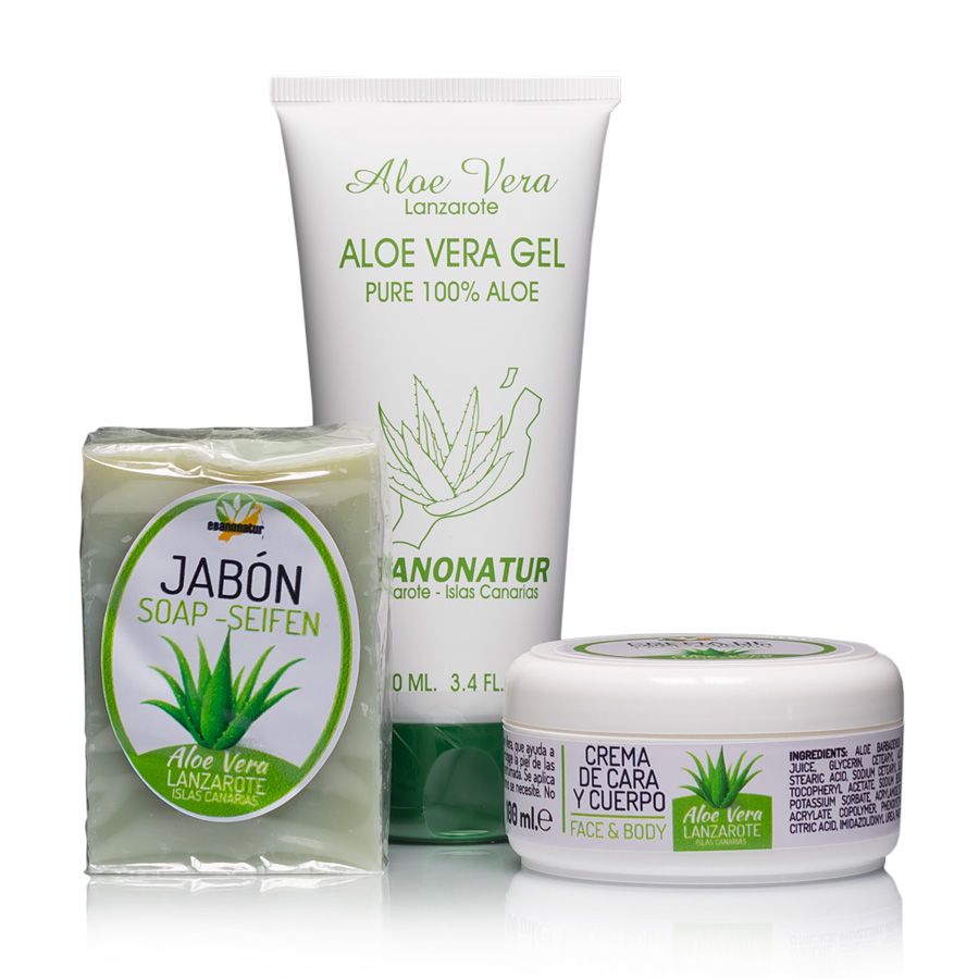Reise Set – Aloe Vera Gel, Seife und Aloe Vera Gesichts- und Körpercreme