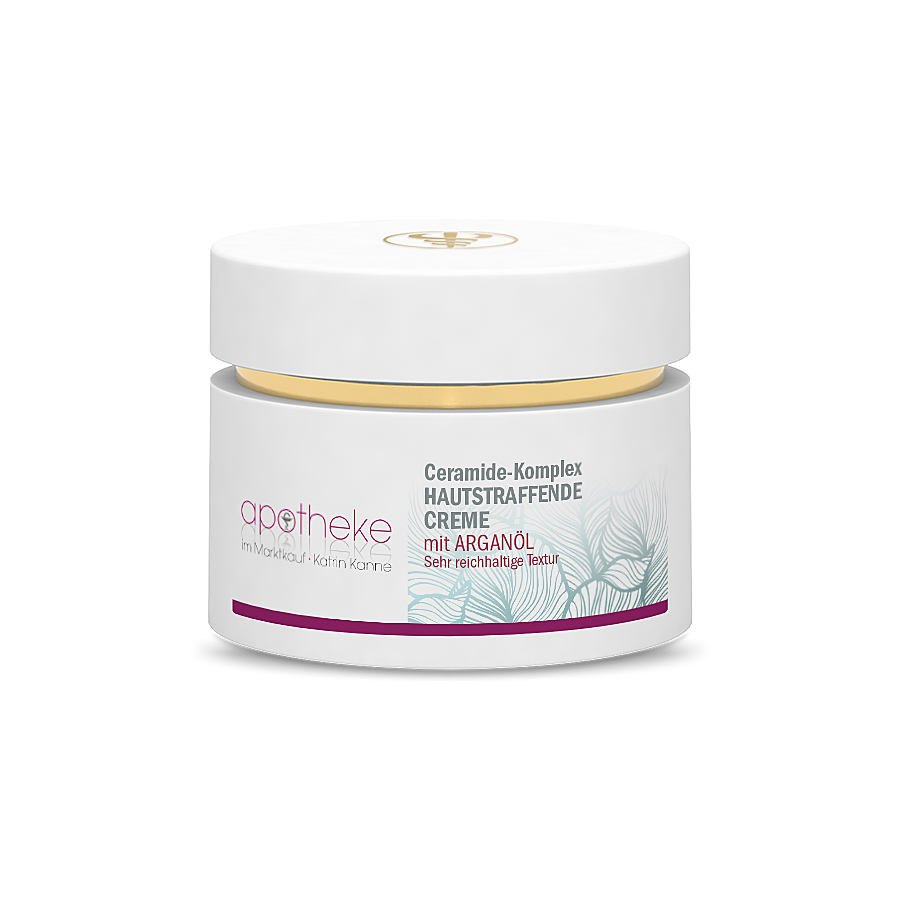 Apotheke im Marktkauf – Ceramide Komplex Hautstraffende Creme mit Arganöl – sehr reichhaltige Textur – 25 ml